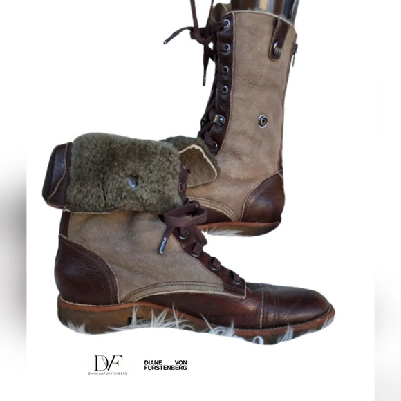 Diane Von Furstenberg Convertible lined boots 9 - Picture 1 of 11